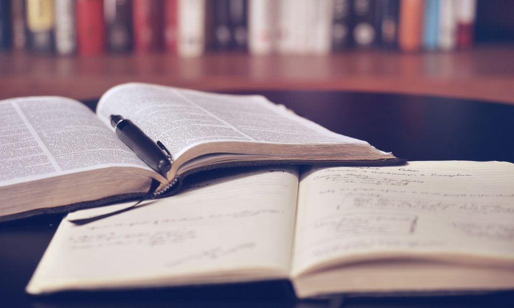 open books on table